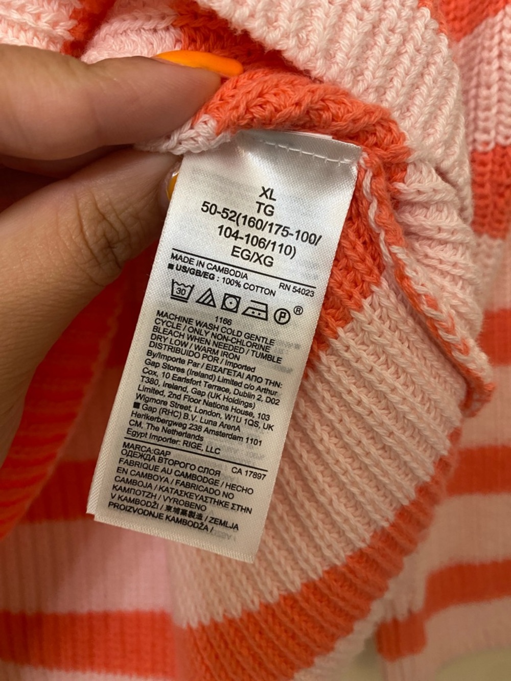 GAP Pink Stripped Crewneck Sweater - Picture 3 of 4